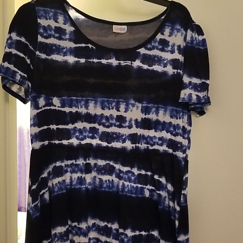 Lularoe Blue TyeDye Riley midi dress